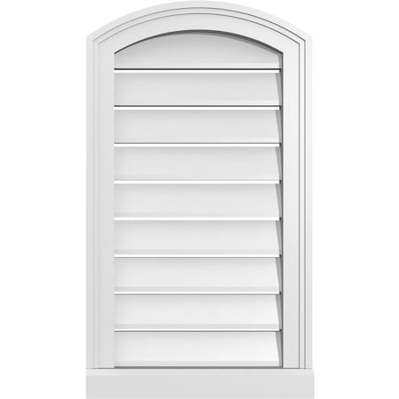 Ekena Millwork Arch Top Surface Mount PVC Gable Vent w/ 2"W x 2"P Brickmould Sill Frame, 16"W x 26"H GVPAR16X2603SN
